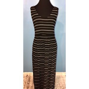Athleta Black white stripe maxi NWT size large